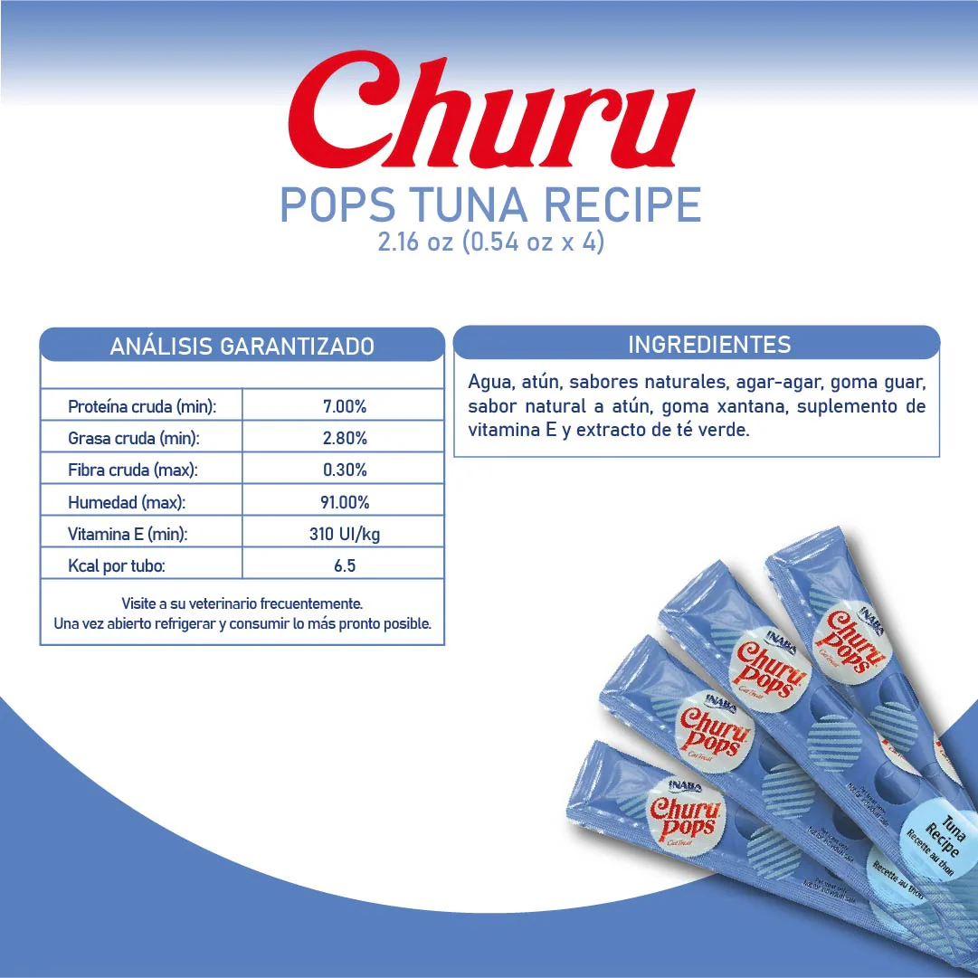Churu Hairball Caja con 6 Bolsas (4 Tubos c/u) – Snack Cremoso para Control de Bolas de Pelo