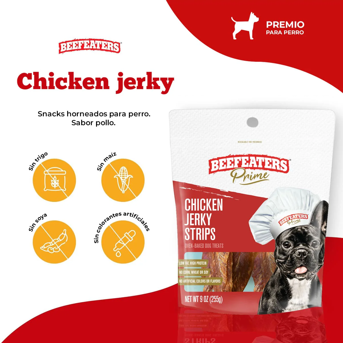 Beefeaters Snack Premios para Perros Chicken Jerky Strips 47gr