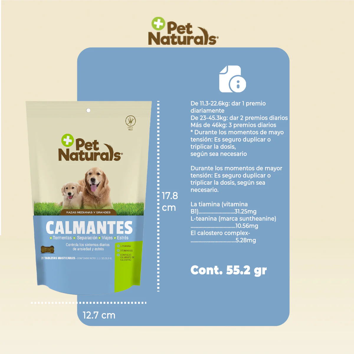 Pet Naturals Calmantes para Perros Medianos y Grandes 31.5g