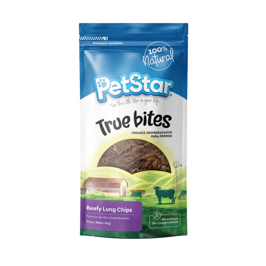 True Bites Beefy Lung Chips – Premios para Perro