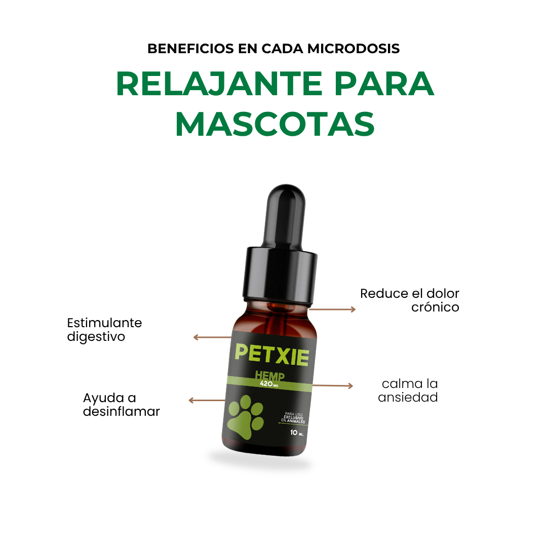 Aceite Petxie CBD para mascotas 420mg