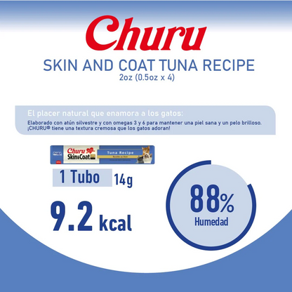 Churu Skin & Coat Tuna – Caja con 6 Bolsas (4 Tubos c/u)