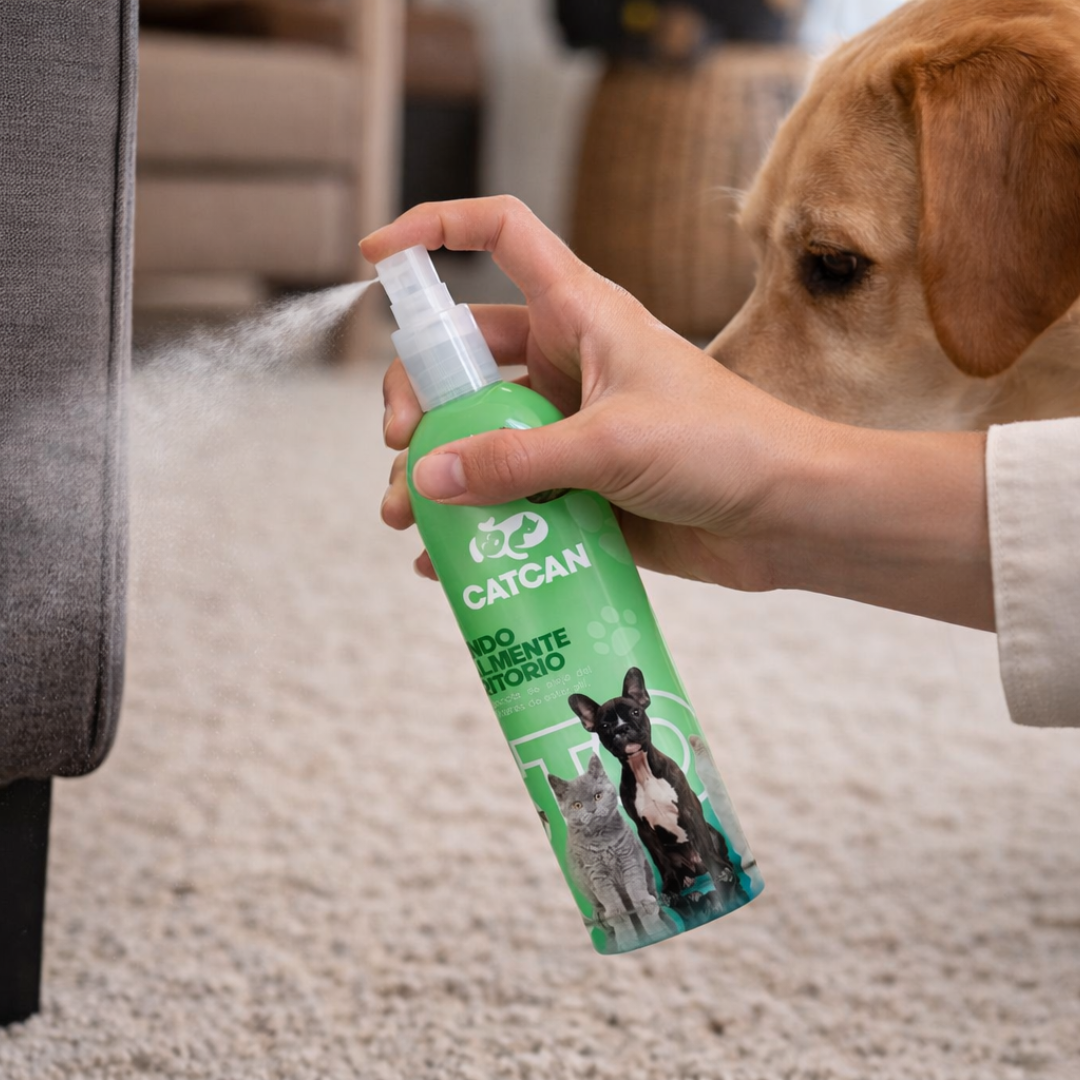 CATCAN Repelente Educador para Perros y Gatos 120 ml – Aleja Mascotas por Aroma, Evita que Orinen o Marquen Territorio, Uso en Interiores