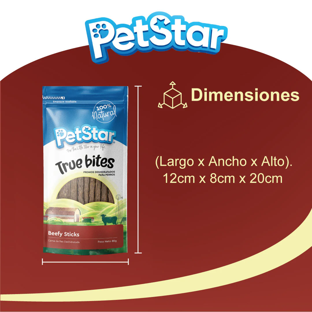 True Bites Beefy Sticks – Premios para Perro