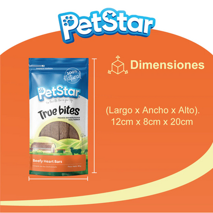 True Bites Beefy Heart Bars – Premios para Perro