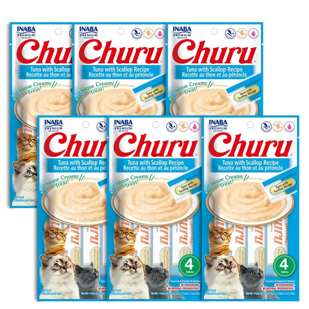 Churu Tuna with Scallop – Caja con 6 Bolsas (4 Tubos c/u)