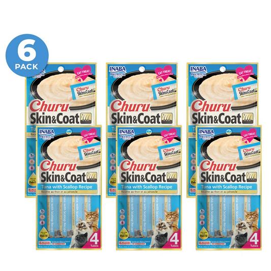 Churu Skin & Coat Tuna with Scallop – Caja con 6 Bolsas