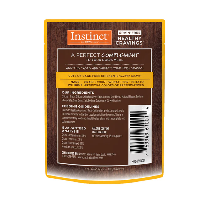 Instinct Original Healthy Cravings Alimento Húmedo para Perro, Receta de Pollo 85g