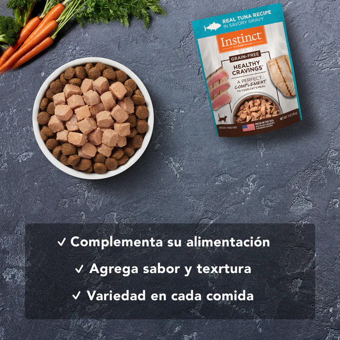 Instinct Original Healthy Cravings Alimento Húmedo para Gato, Receta de Atún 85g