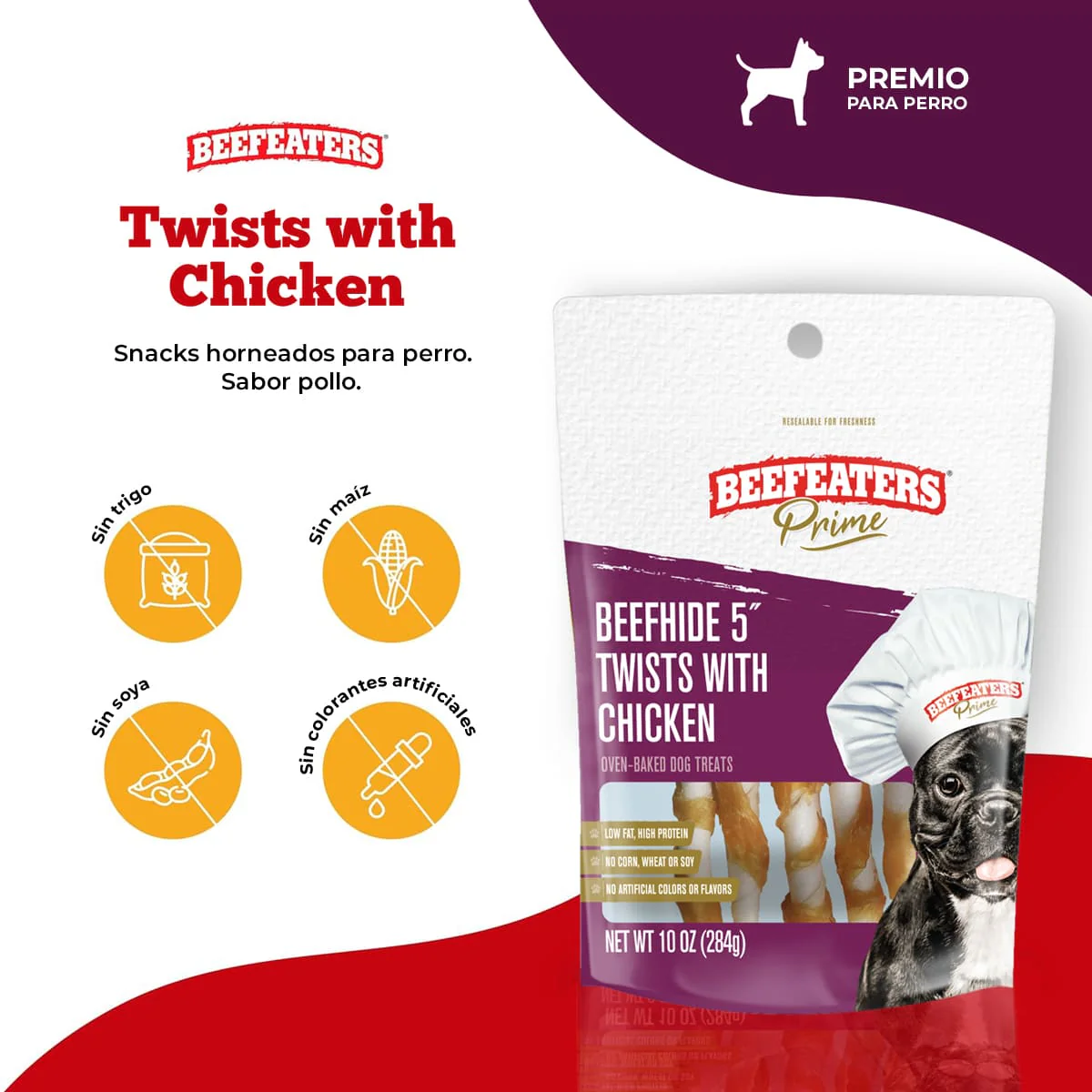 Beefeaters Snack Premios para Perros Beefhide 5in Twist 40gr