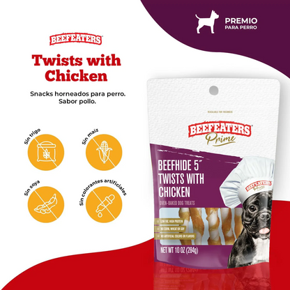 Beefeaters Snack Premios para Perros Beefhide 5in Twist 40gr