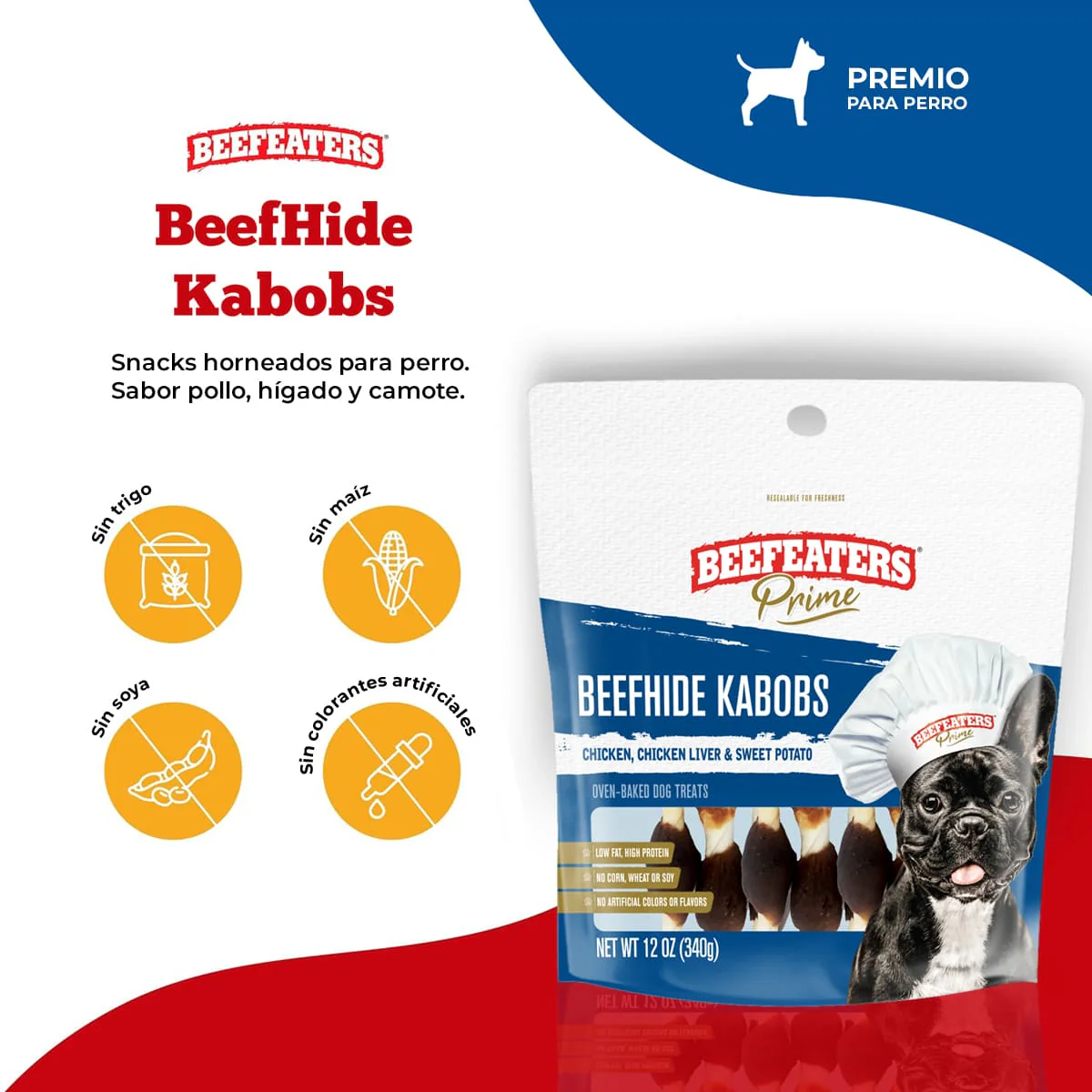Beefeaters Snack Premios para Perros Beefhide Kabobs 45gr