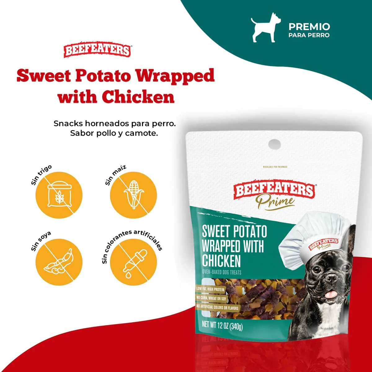 Beefeaters Snack Premios para Perros Sweet Potato Wrapped Chicken 57gr