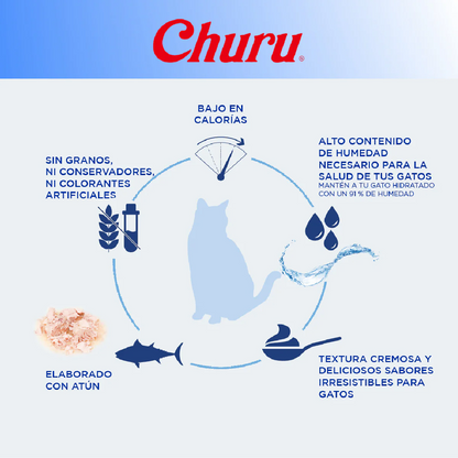 Churu Tuna with Clam – Caja con 6 Bolsas (4 Tubos c/u)