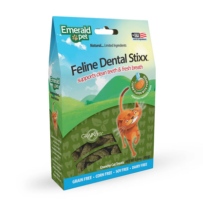 Emerald Pet Dental Stixx para Gato Sin Granos – Catnip y Calabaza 3.6 oz