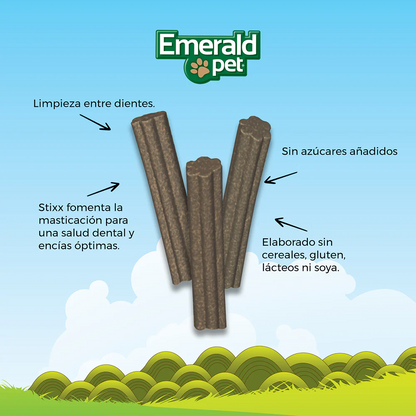 Emerald Pet Dental Stixx para Gato Sin Granos – Catnip y Calabaza 3.6 oz