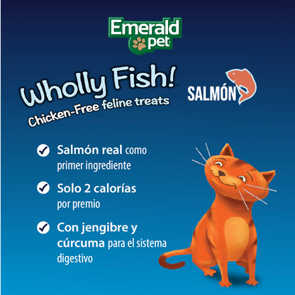 Wholly Fish Digestive Health Salmón – Premios Digestivos para Gato