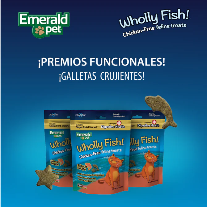 Wholly Fish Digestive Health Salmón – Premios Digestivos para Gato