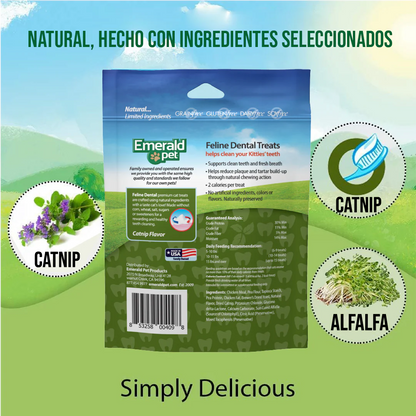 Emerald Pet Dental Treats para Gato Catnip – Fresh Pack 312 g