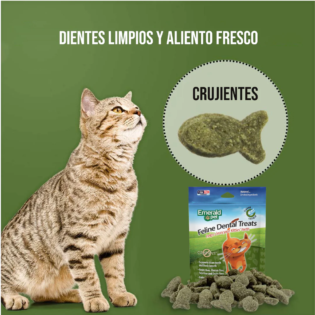 Emerald Pet Dental Treats para Gato Catnip – Fresh Pack 312 g