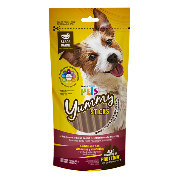 Yummy Sticks Carne – 3 Piezas (60 g)