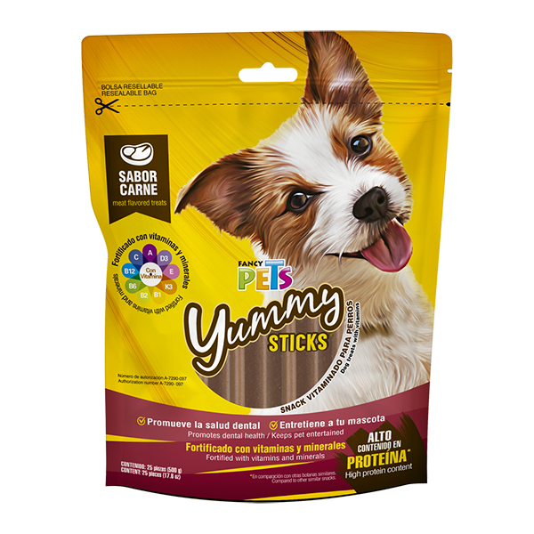 Yummy Sticks Premio Carnes para Perro 500 g 25 Pz