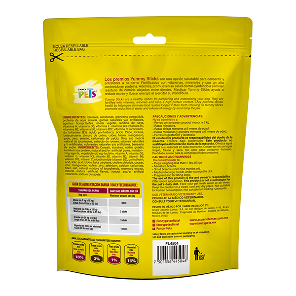 Yummy Sticks Premio Carnes para Perro 500 g 25 Pz
