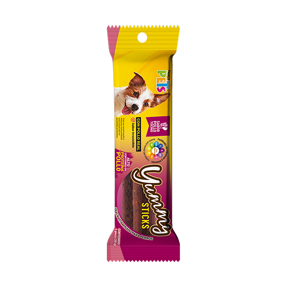 Yummy Sticks Premio para Perro Adulto Sabor Pollo y Tocino 1 Pz