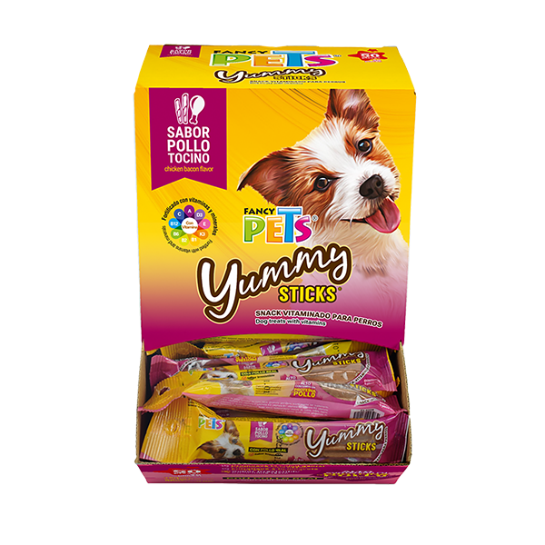 Yummy Sticks Premio para Perro Adulto Sabor Pollo y Tocino 1 kg 50 Pz