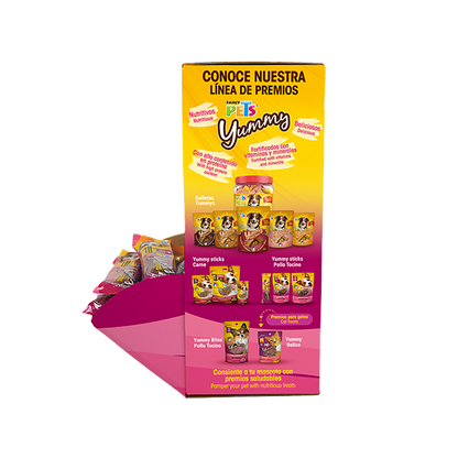 Yummy Sticks Premio para Perro Adulto Sabor Pollo y Tocino 1 kg 50 Pz