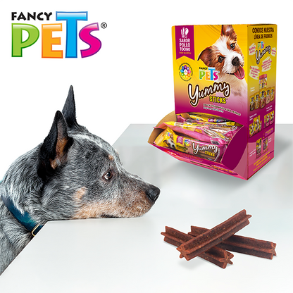 Yummy Sticks Premio para Perro Adulto Sabor Pollo y Tocino 1 kg 50 Pz