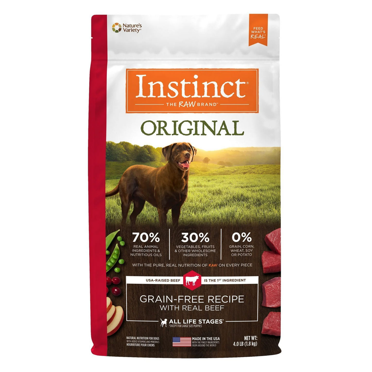 Alimento para perro Instinct Receta Res Sin Granos