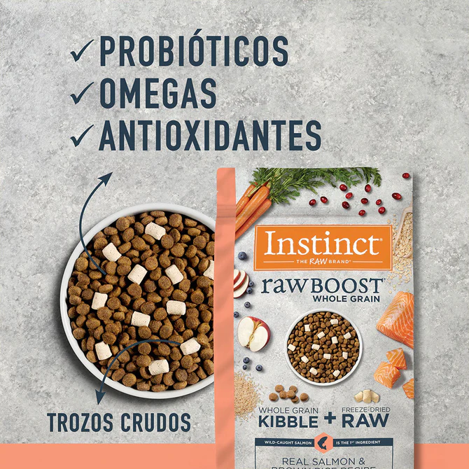 Alimento para perro Instinct Raw Boost Salmón con Granos y Arroz Integral 2.04 kg