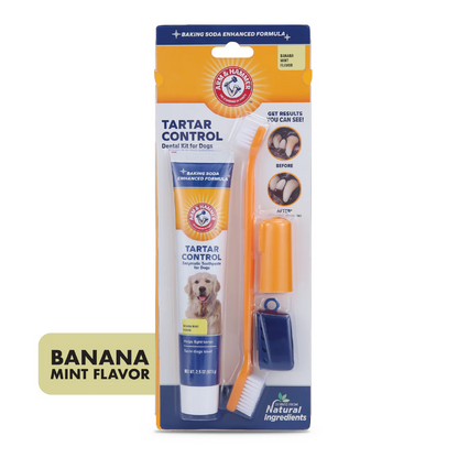 Arm & Hammer Kit Pasta Dental para Perro – Sabor Plátano con Menta (3 Piezas)