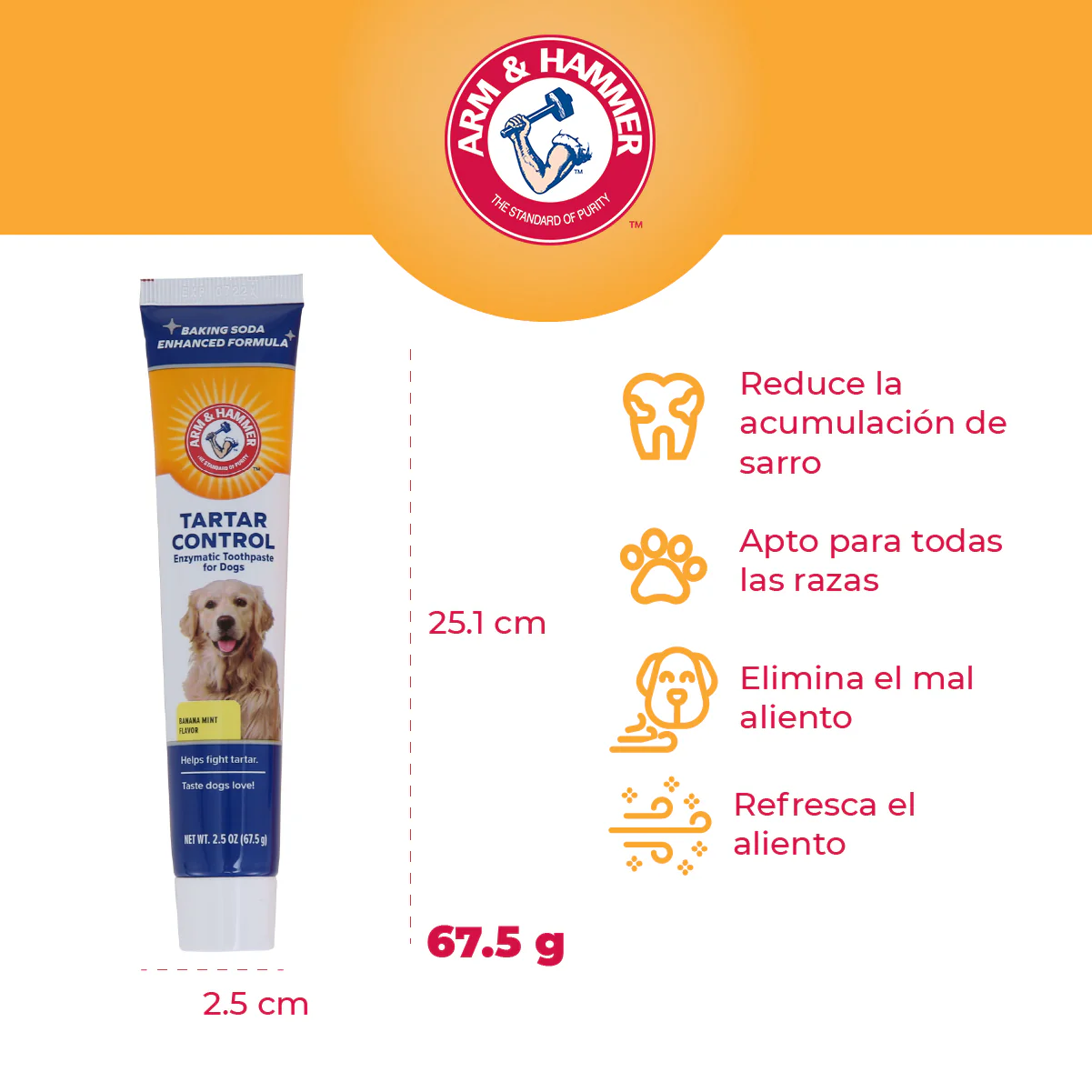 Arm & Hammer Kit Pasta Dental para Perro – Sabor Plátano con Menta (3 Piezas)