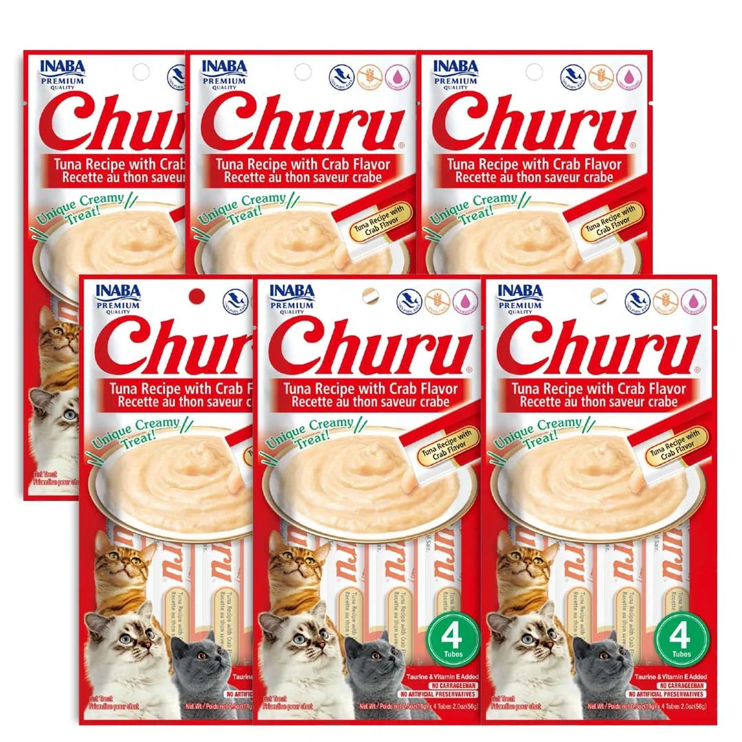 Churu Tuna with Crab – Caja con 6 Bolsas (4 Tubos c/u)