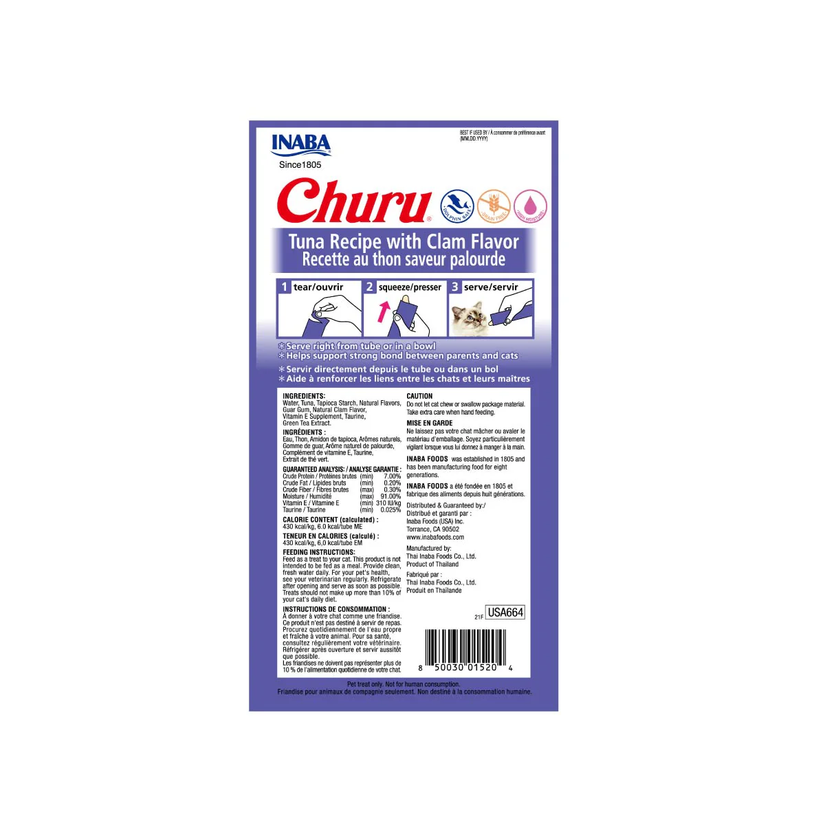Churu Tuna with Clam – Caja con 6 Bolsas (4 Tubos c/u)