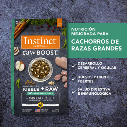 Alimento Instinct Raw Boost Pollo Cachorro Raza Grande 20 Lb